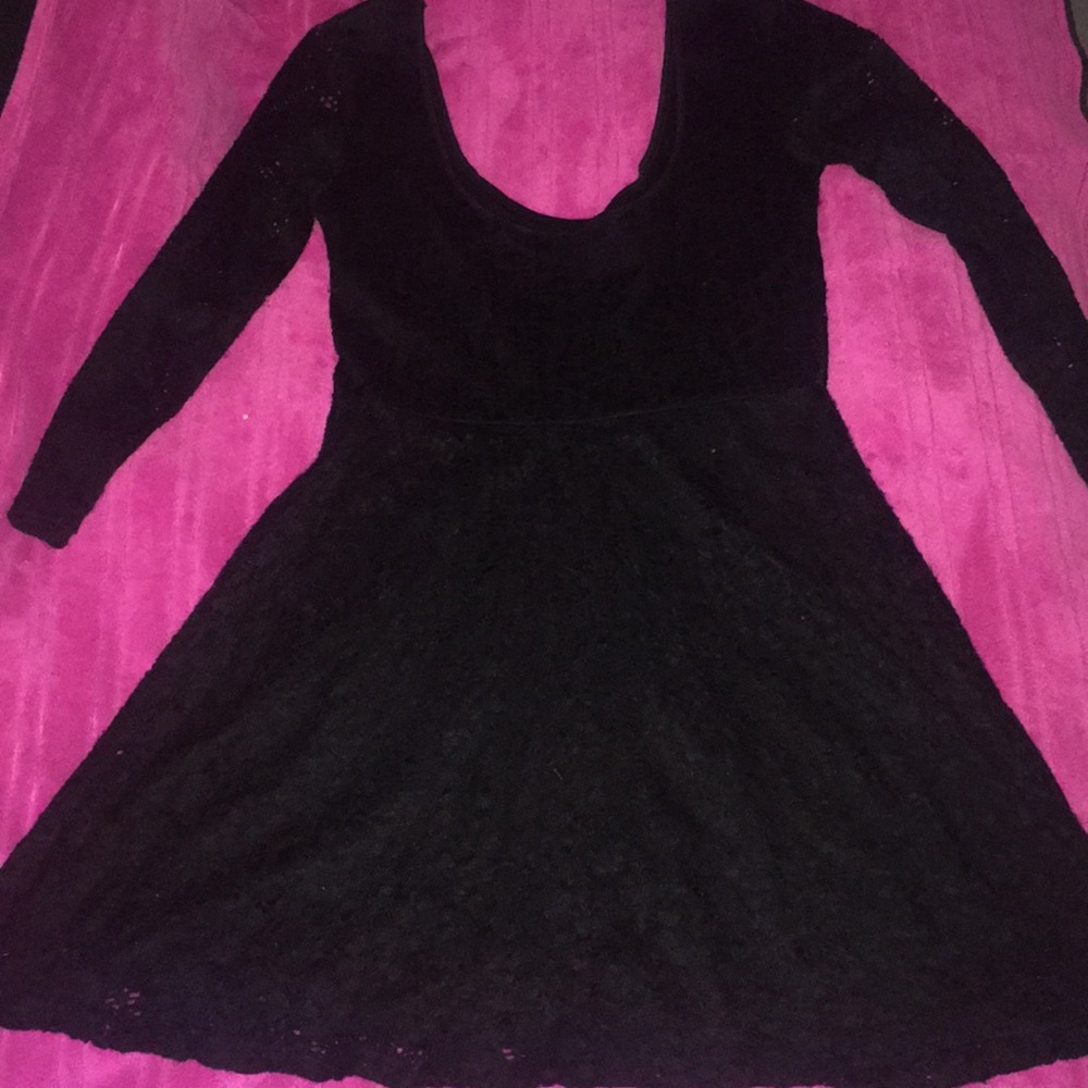 Black lace skater dress